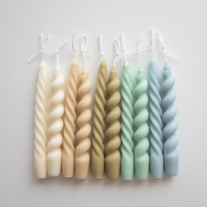 Σπειροειδής Μακρύς Πόλος Κερί Σιλικόνης για DIY Γεωμετρία Στρογγυλό Κερί Κατασκευή Ρητίνης Καλούπι Σαπουνιού Χειροποίητο Δώρο Διακόσμηση σπιτιού