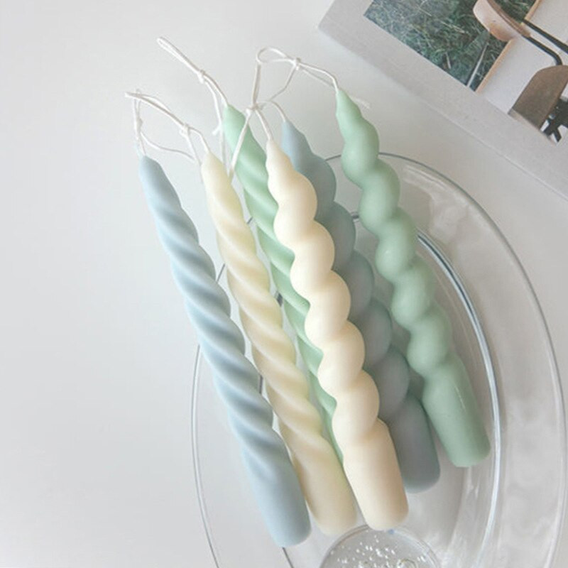 Σπειροειδής Μακρύς Πόλος Κερί Σιλικόνης για DIY Γεωμετρία Στρογγυλό Κερί Κατασκευή Ρητίνης Καλούπι Σαπουνιού Χειροποίητο Δώρο Διακόσμηση σπιτιού