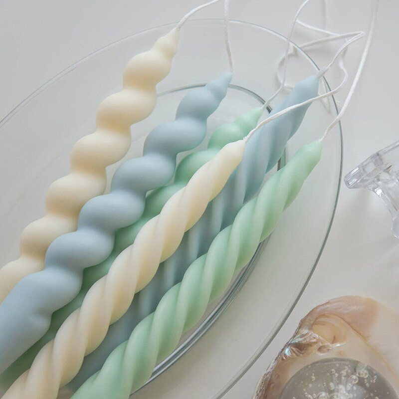 Σπειροειδής Μακρύς Πόλος Κερί Σιλικόνης για DIY Γεωμετρία Στρογγυλό Κερί Κατασκευή Ρητίνης Καλούπι Σαπουνιού Χειροποίητο Δώρο Διακόσμηση σπιτιού