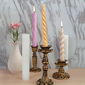 Романтична спирала с дълъг полюс Силиконова форма за свещи Направи си сам Геометрия Кръгла свещ за правене на сапунена форма от смола Ръчно изработен подарък Домашен декор