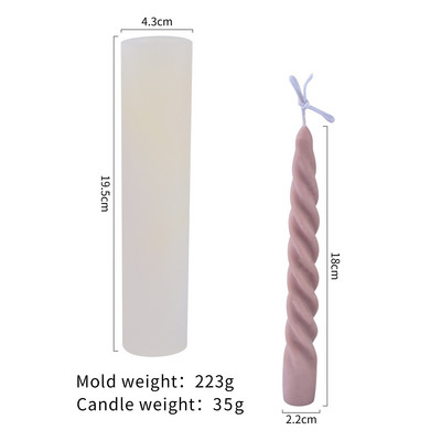 Romantiška spiralinė ilgo stulpelio silikoninė žvakių forma „pasidaryk pats“ geometrinė apvali žvakė, gaminanti dervos muilo formą Rankų darbo dovanų namų dekoras