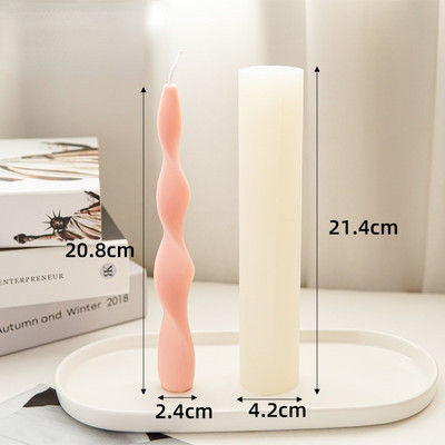 Romantiška spiralinė ilgo stulpelio silikoninė žvakių forma „pasidaryk pats“ geometrinė apvali žvakė, gaminanti dervos muilo formą Rankų darbo dovanų namų dekoras