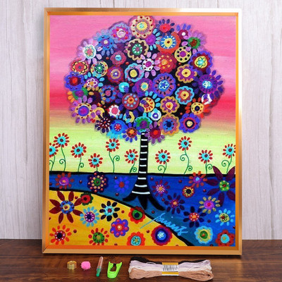 Meian 11/14CT Siuvinėjimas Tapyba Animacinių filmų namai Kryžminio dygsnio rinkiniai DMC spausdinta drobė „Pasidaryk pats“ Scenic Arts Rankų darbo namų dekoravimas