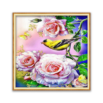 Meian Flower Bird DIY 11/14CT Βαμβακερό νήμα τυπωμένο καμβά Κιτ κεντήματος με σταυροβελονιά Διακόσμηση σπιτιού Τοπίο δώρο ζώων