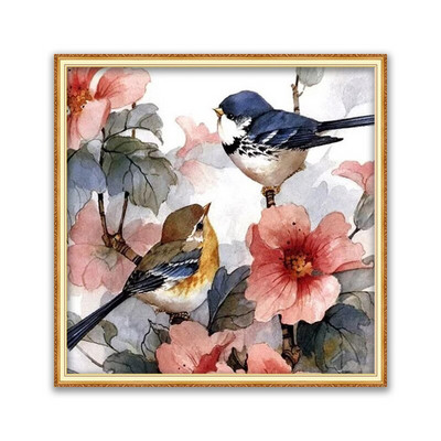 Meian Flower Bird DIY 11/14CT Βαμβακερό νήμα τυπωμένο καμβά Κιτ κεντήματος με σταυροβελονιά Διακόσμηση σπιτιού Τοπίο δώρο ζώων