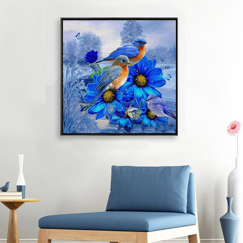 Meian Flower Bird DIY 11/14CT Βαμβακερό νήμα τυπωμένο καμβά Κιτ κεντήματος με σταυροβελονιά Διακόσμηση σπιτιού Τοπίο δώρο ζώων