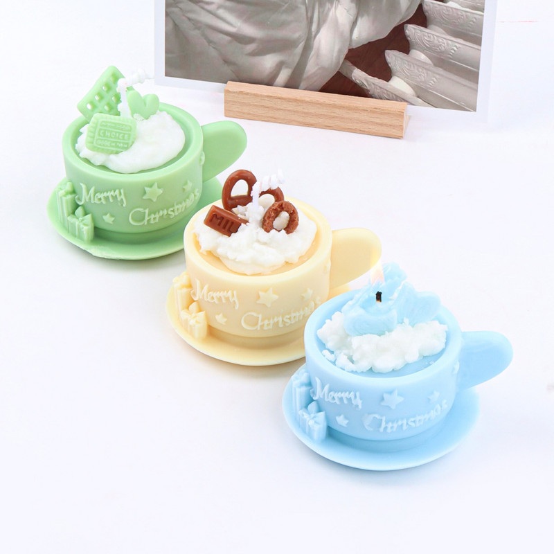 Häid jõule kohvikruus silikoonküünlavorm Loov koogitass Aroomiteraapia seep Kips Fondant küpsetusvorm Kodukaunistuse kingitused