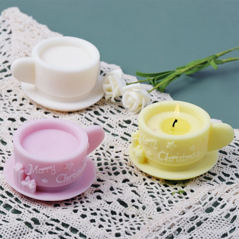 Häid jõule kohvikruus silikoonküünlavorm Loov koogitass Aroomiteraapia seep Kips Fondant küpsetusvorm Kodukaunistuse kingitused