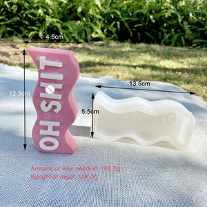 3D Letters Waves Καλούπι κεριού πυριτίου DIY Γεωμετρικό αρωματικό κερί κατασκευής ρητίνης Κερί κατασκευής δώρων Προμήθειες χειροτεχνίας Διακόσμηση σπιτιού