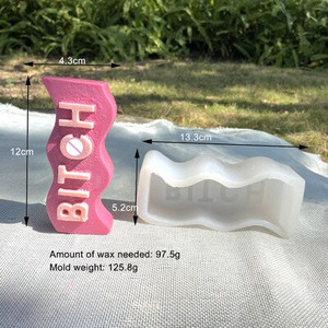 3D Letters Waves Καλούπι κεριού πυριτίου DIY Γεωμετρικό αρωματικό κερί κατασκευής ρητίνης Κερί κατασκευής δώρων Προμήθειες χειροτεχνίας Διακόσμηση σπιτιού