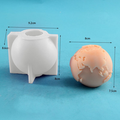 Kūrybinė rutulinė žvakė, silikoninė forma, pasidaryk „pasidaryk pats“ paprastos geometrijos aromatinio gipso muilo žvakių kūrimas dovanos amatų namų dekoro reikmenys