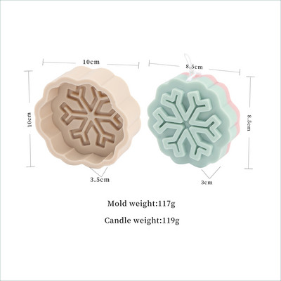 Νέο μεγάλο χριστουγεννιάτικο καλούπι κερί για νιφάδες χιονιού Pentagram Snowflake Flower Σαπούνι Ice Cube Resin Εποξειδική φόρμα ψησίματος Χριστουγεννιάτικη διακόσμηση Δώρα