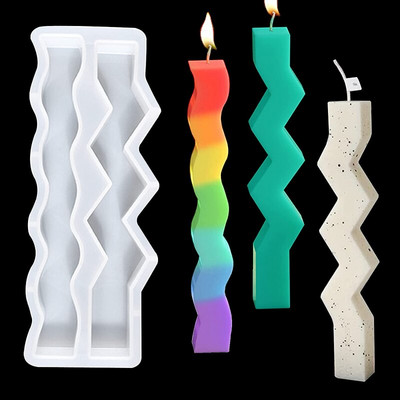 Creative Wavy Strip Candle Mould σιλικόνης DIY Γεωμετρική κολόνα Κερί κατασκευής σαπουνιού ρητίνης Καλούπι Χριστουγεννιάτικα δώρα Χειροτεχνία διακόσμηση σπιτιού