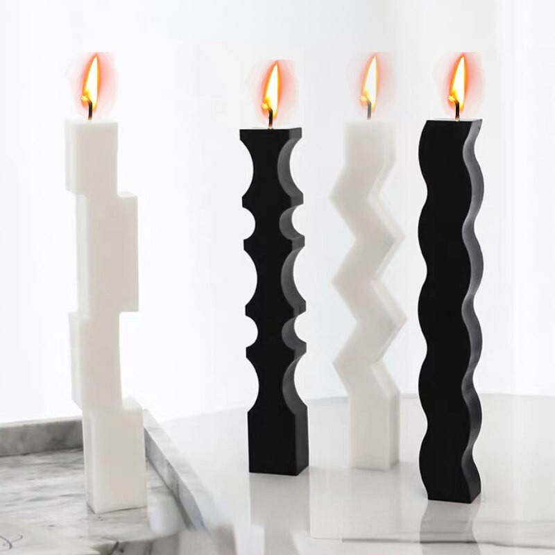 Loominguline laineline riba küünal, silikoonvorm, DIY geomeetriline sammasküünla valmistamine seebivaigust vorm jõulukingitused käsitöö kodusisustus