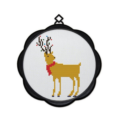 Μικρό απλό κέντημα ζώο ελαφιού κουκουβάγια καμηλοπάρδαλη μικρό ψάρι κιτ σταυροβελονιάς αρχάριος παιδικό κέντημα κορνίζα φόρτωσης