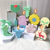 Veliki silikonski kalup za svijeće Životinjski cvijet Geometrijski oblik Komplet za izradu svijeća Aromaterapija Kalup za pecivo od gipsane smole Dekoracija automobila