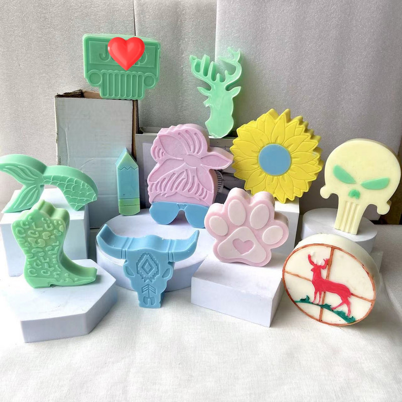 Veliki silikonski kalup za svijeće Životinjski cvijet Geometrijski oblik Komplet za izradu svijeća Aromaterapija Kalup za pecivo od gipsane smole Dekoracija automobila