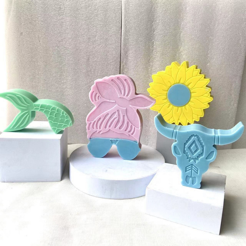 Veliki silikonski kalup za svijeće Životinjski cvijet Geometrijski oblik Komplet za izradu svijeća Aromaterapija Kalup za pecivo od gipsane smole Dekoracija automobila