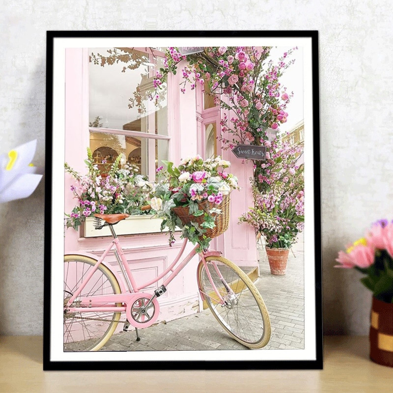 Maastik lilleauto Eiffeli torn DIY 11CT tikandid ristpistes komplektid käsitöö näputöö komplekt prinditud lõuend dropshipping