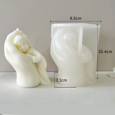 Mother`s Hand Mother`s Hand Mother`s Silicone Candle Cald Hold Baby Stroking Angel Girl Σαπούνι Ρητίνη γύψου Κύβος πάγου Φόρμα ψησίματος Δώρα διακόσμηση σπιτιού