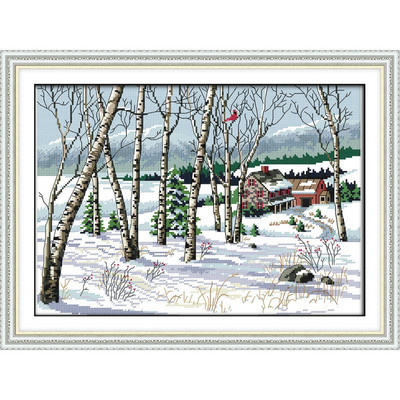 Joy Sunday Ristpistes Tikkimiskomplekt Prindimustrid The Early Frost 11CT 14CT Näputöö Dekoratsioon Counted Kangast niidikomplekt