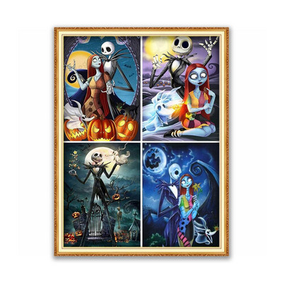 Tim Burton DIY Κέντημα Σταυροβελονιάς 11CT Κιτ Κεντήματα χειροτεχνίας Σετ Βαμβακερή κλωστή τυπωμένο καμβά Διακόσμηση σπιτιού Σαλόνι