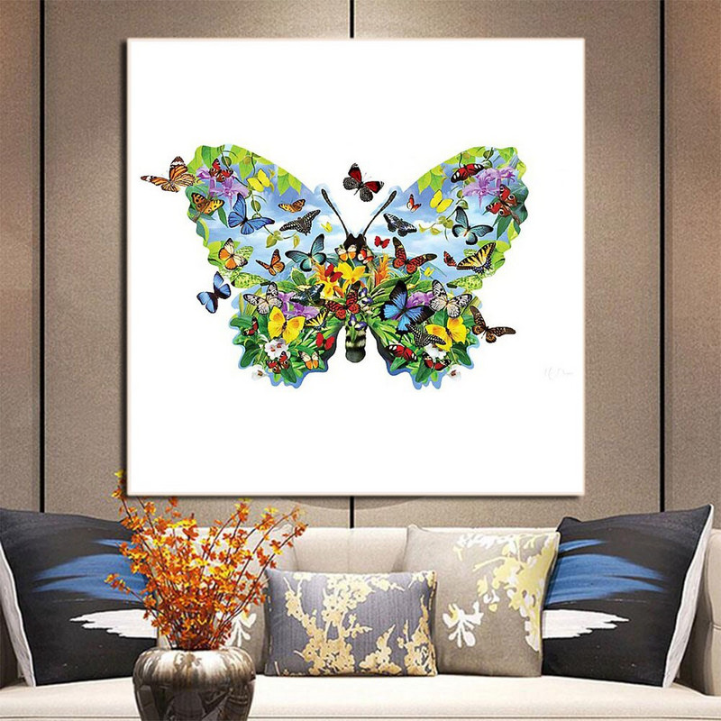 Πεταλούδα λουλούδι σταυροβελονιά 11CT Kit Κεντήματα χειροτεχνίας σετ καμβάς τυπωμένο βαμβακερό νήμα Χριστουγεννιάτικο δώρο Διακόσμηση σπιτιού Νέο σχέδιο