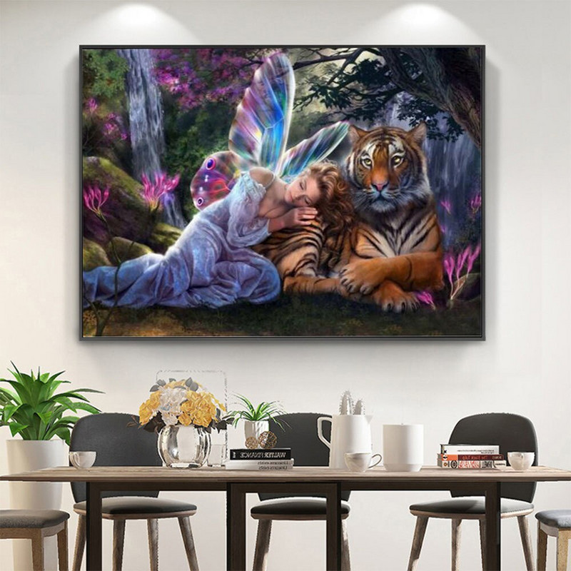 Angel Girl Landscape DIY Cross Stitch 11CT Κιτ κεντήματος Craft Needlework Σετ τυπωμένο καμβά βαμβακερή κλωστή Home Room