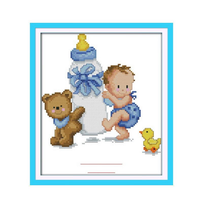 Σετ κεντήματος Joy Κιτ κεντήματος με σταμπωτό σταυρόβελονα Εκτυπωμένα μοτίβα 11CT 14CT Counted Fabric Thread DIY Σετ κεντημάτων