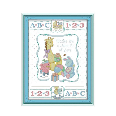 Σετ κεντήματος Joy Κιτ κεντήματος με σταμπωτό σταυρόβελονα Εκτυπωμένα μοτίβα 11CT 14CT Counted Fabric Thread DIY Σετ κεντημάτων