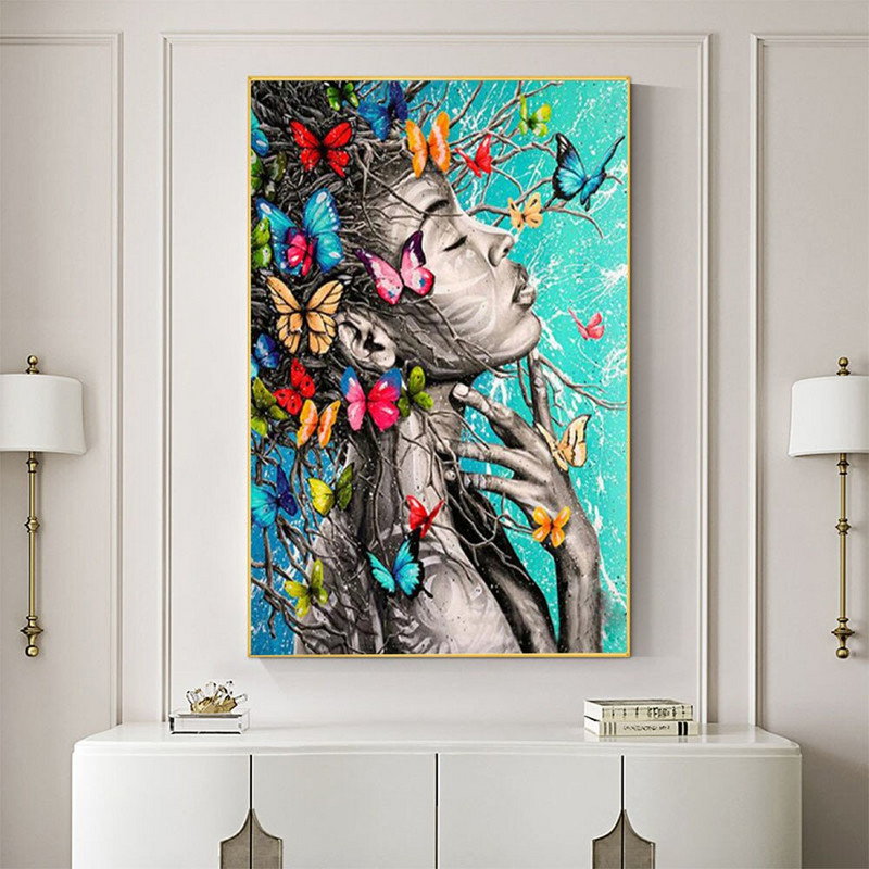 Animal Butterfly Flower DIY Σετ Κέντημα με Σταυροβελονιά Βαμβακερή κλωστή εμπριμέ καμβάς διακόσμηση σπιτιού Νέο σχέδιο Dropshipping