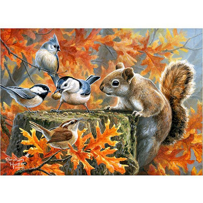 Squirrel With Birds DIY Cross Stitch Ebroidery 11CT Kit Craft Needlework Set Βαμβακερή κλωστή τυπωμένο καμβάς Έκπτωση για το σπίτι