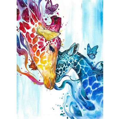 Animal girafa bricolaj broderie cu punct de cruce 11CT kituri set de lucrari de ac artizanat fir de bumbac panza imprimata la casa cu ridicata