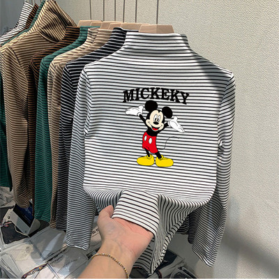 Παιδική ριγέ μπλούζα με γιακά ζιβάγκο για κορίτσια