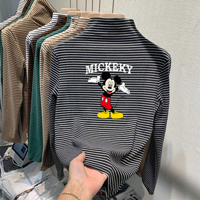 Παιδική ριγέ μπλούζα με γιακά ζιβάγκο για κορίτσια