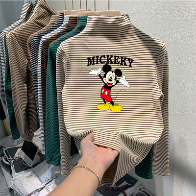 Παιδική ριγέ μπλούζα με γιακά ζιβάγκο για κορίτσια