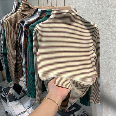 Παιδική ριγέ μπλούζα με γιακά ζιβάγκο για κορίτσια