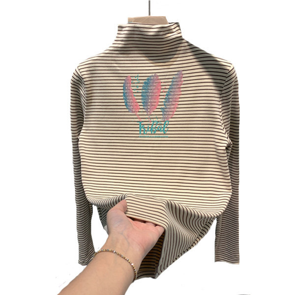 Παιδική ριγέ μπλούζα με γιακά ζιβάγκο για κορίτσια