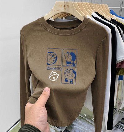 Ümara kaelusega ja trükiga lastepluus tüdrukutele