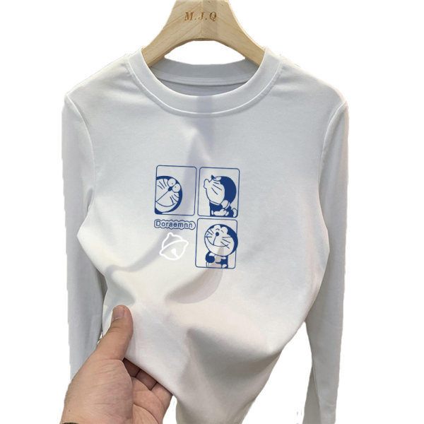 Ümara kaelusega ja trükiga lastepluus tüdrukutele