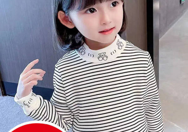 Παιδική μπλούζα με γιακά πόλο για κορίτσια