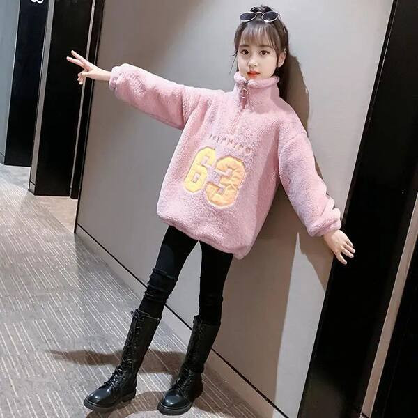 Παιδική βελούδινη μπλούζα με φερμουάρ