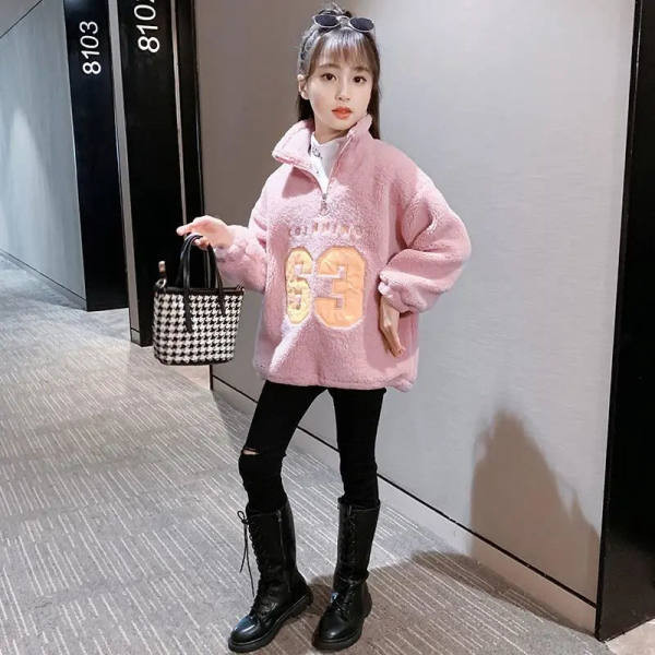 Παιδική βελούδινη μπλούζα με φερμουάρ