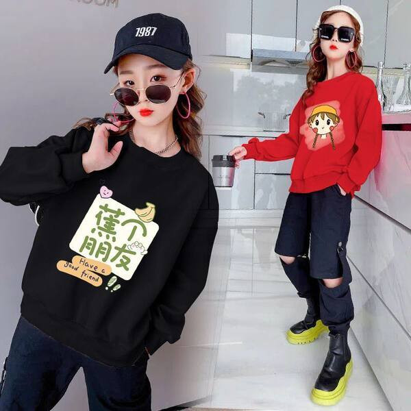 Casual παιδική μπλούζα με στάμπα για κορίτσια