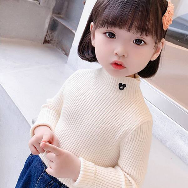 Uue mustriga tikandiga pluus tüdrukutele