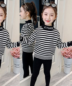 Παιδική μπλούζα με ψηλό γιακά και επιγραφή