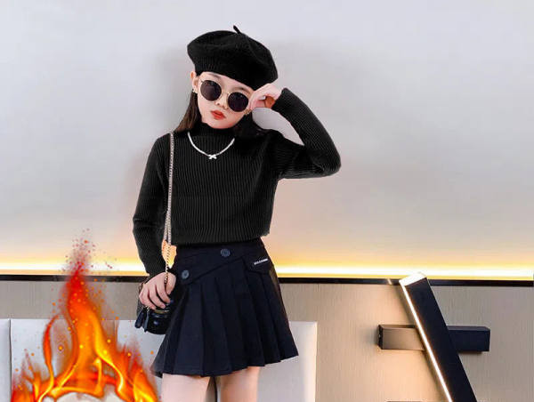 Uue mudeli kõrge polo kraega lastepluus