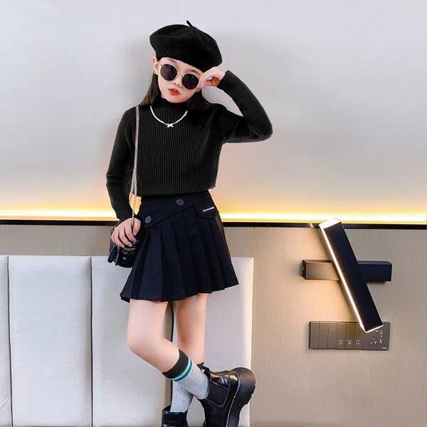 Uue mudeli kõrge polo kraega lastepluus