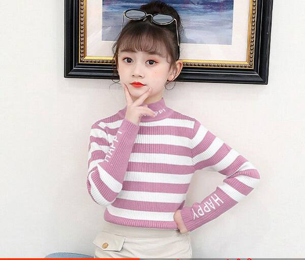 Παιδική ριγέ μπλούζα με γιακά ζιβάγκο