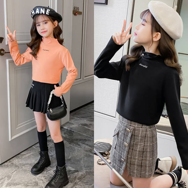 Μπλούζα με στάμπα με ψηλό γιακά για κορίτσια